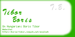 tibor boris business card